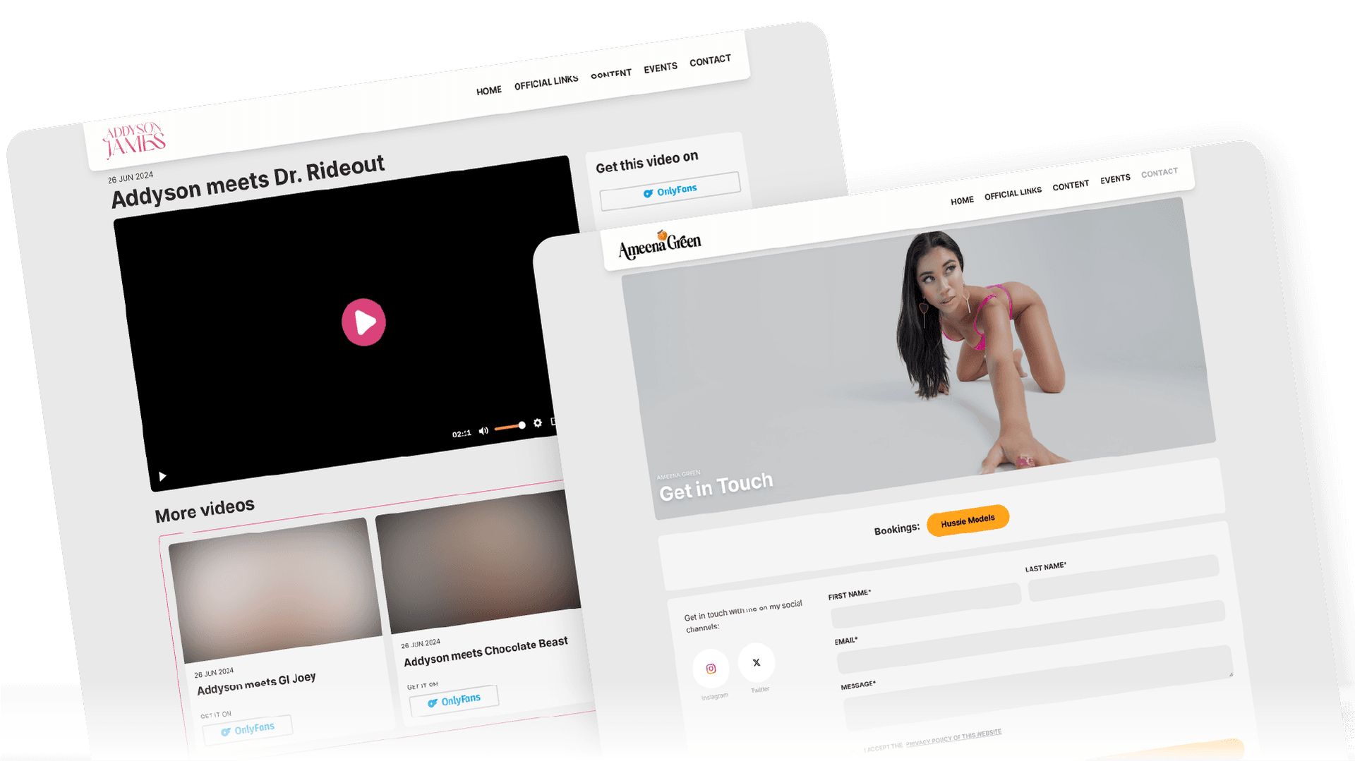 A custom framework built from the ground up for adult performers