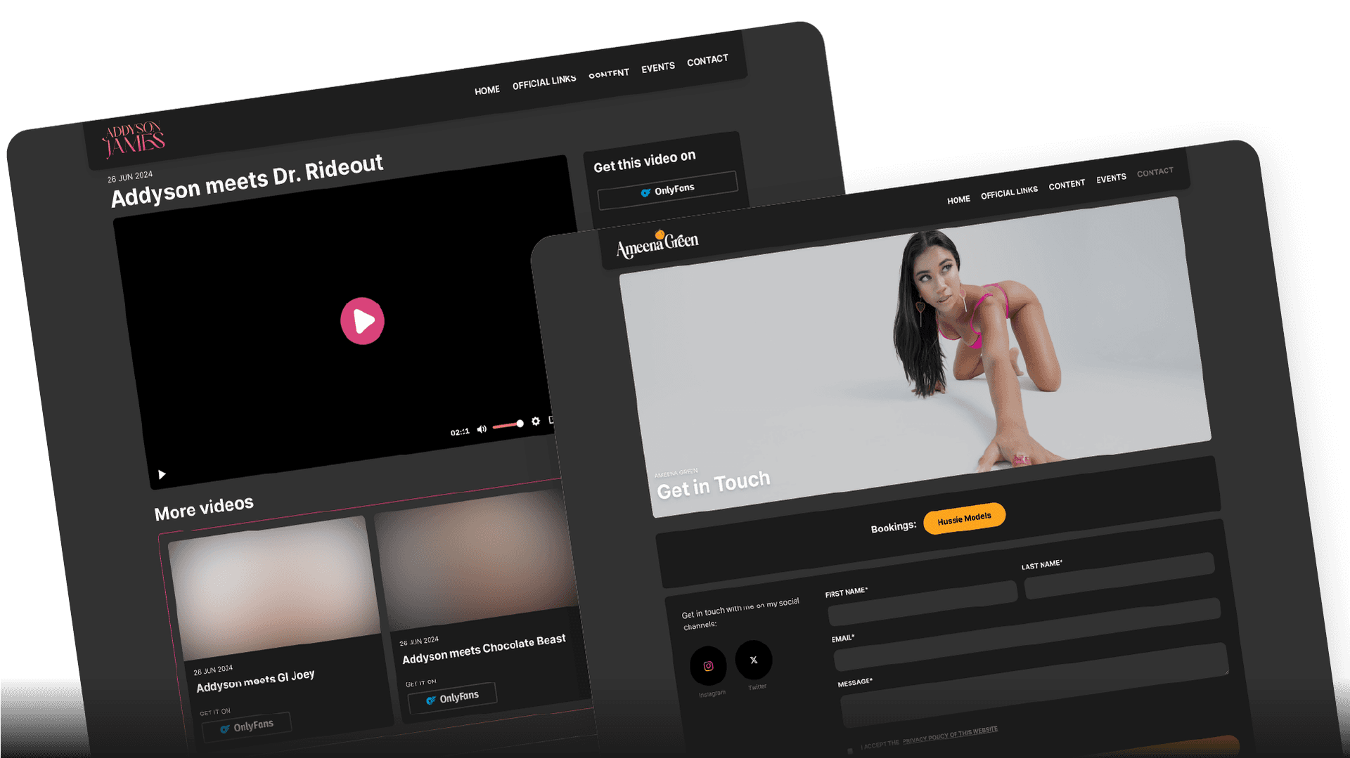 A custom framework built from the ground up for adult performers